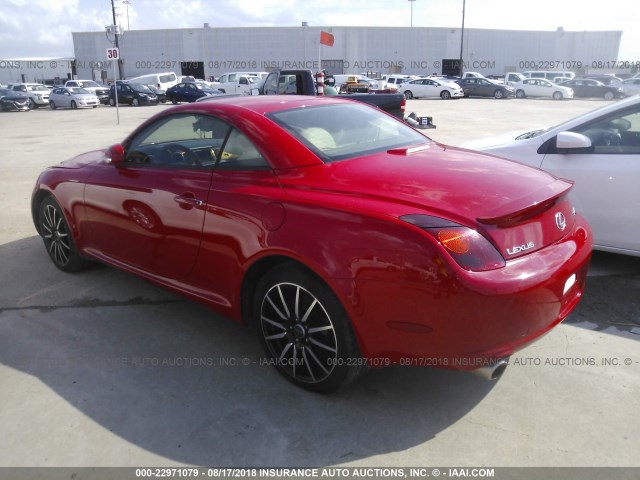 JTHFN48Y420010089 - 2002 LEXUS SC 430 RED photo 3