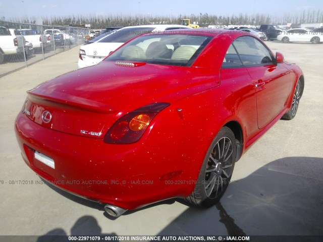 JTHFN48Y420010089 - 2002 LEXUS SC 430 RED photo 4