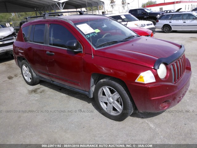 1J8FT47038D661033 - 2008 JEEP COMPASS SPORT RED photo 1