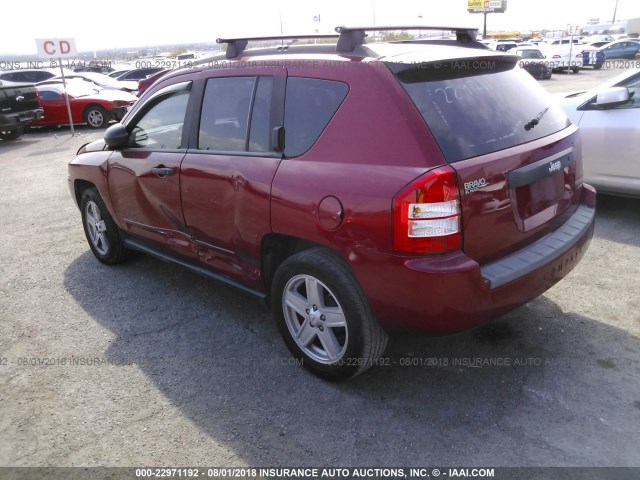 1J8FT47038D661033 - 2008 JEEP COMPASS SPORT RED photo 3