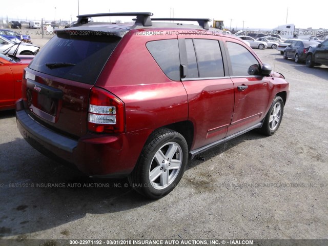 1J8FT47038D661033 - 2008 JEEP COMPASS SPORT RED photo 4