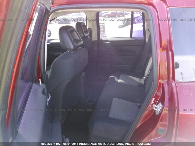 1J8FT47038D661033 - 2008 JEEP COMPASS SPORT RED photo 8