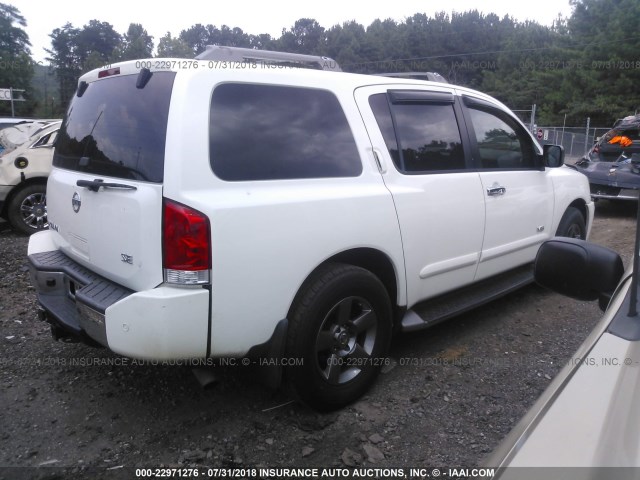 5N1AA08A25N700672 - 2005 NISSAN ARMADA SE/LE WHITE photo 4