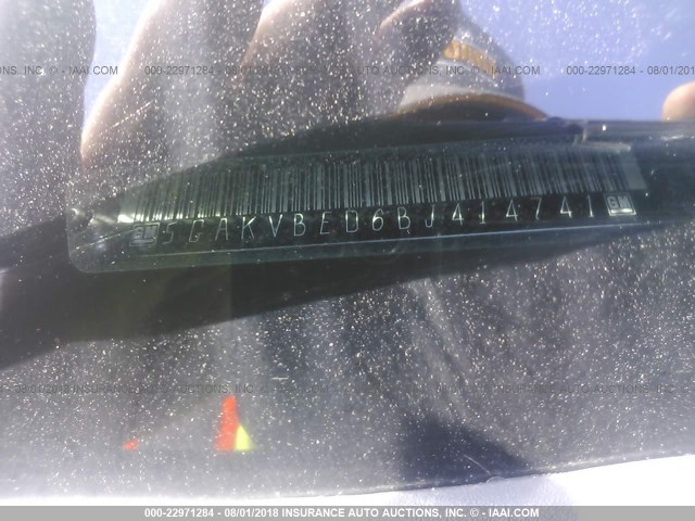 5GAKVBED6BJ414741 - 2011 BUICK ENCLAVE CXL 黑色 照片 9