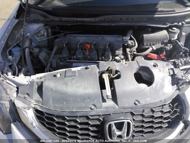 19XFB2F5XFE080717 - 2015 HONDA CIVIC LX SILVER photo 10