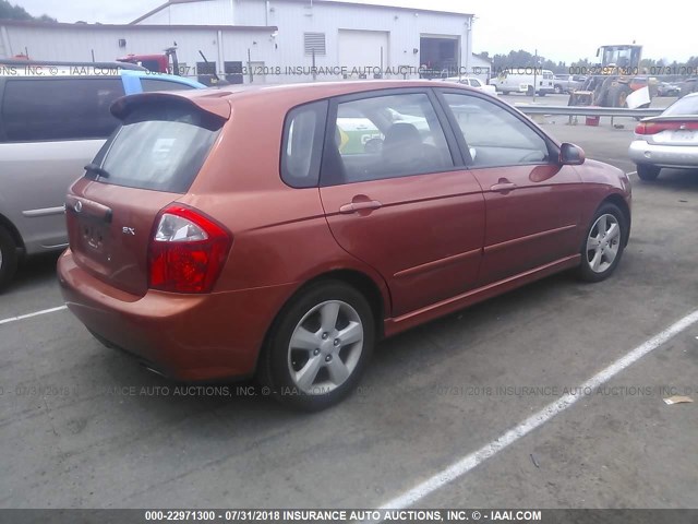 KNAFE161985011995 - 2008 KIA SPECTRA5 5 SX ORANGE photo 4