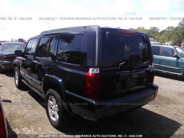 1J8HH48KX7C666809 - 2007 JEEP COMMANDER BLACK photo 3