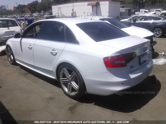 WAUBGAFLXDA109106 - 2013 AUDI S4 PREMIUM PLUS WHITE photo 3