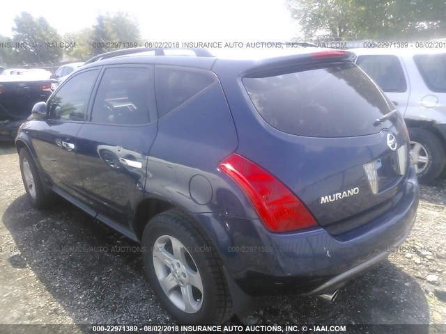 JN8AZ08TX5W317219 - 2005 NISSAN MURANO SL/SE/S BLUE photo 3