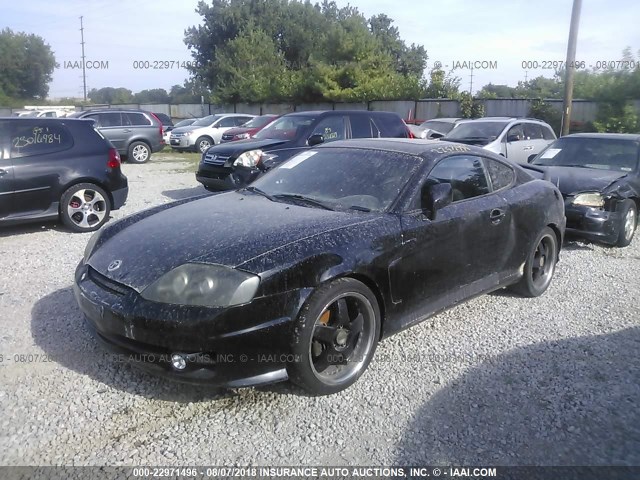 KMHHN65F73U021098 - 2003 HYUNDAI TIBURON GT BLACK photo 2