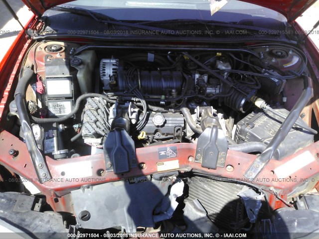 2G1WX15K919163154 - 2001 CHEVROLET MONTE CARLO SS RED photo 10