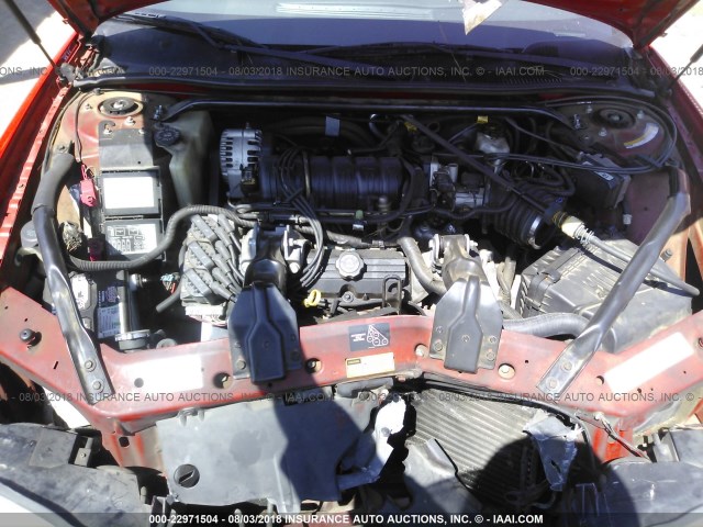2G1WX15K919163154 - 2001 CHEVROLET MONTE CARLO SS წითელი ფოტო 10