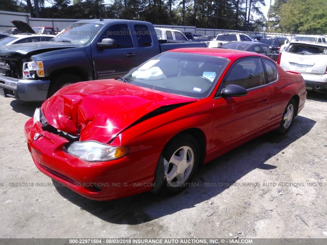 2G1WX15K919163154 - 2001 CHEVROLET MONTE CARLO SS RED photo 2