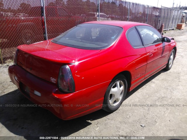 2G1WX15K919163154 - 2001 CHEVROLET MONTE CARLO SS RED photo 4