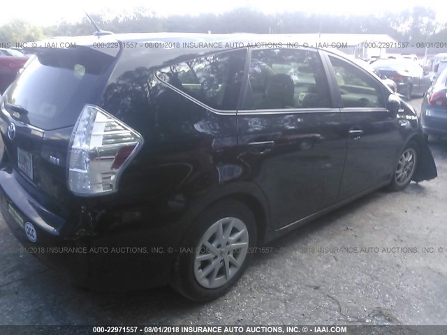 JTDZN3EU3C3135708 - 2012 TOYOTA PRIUS V BLACK photo 4