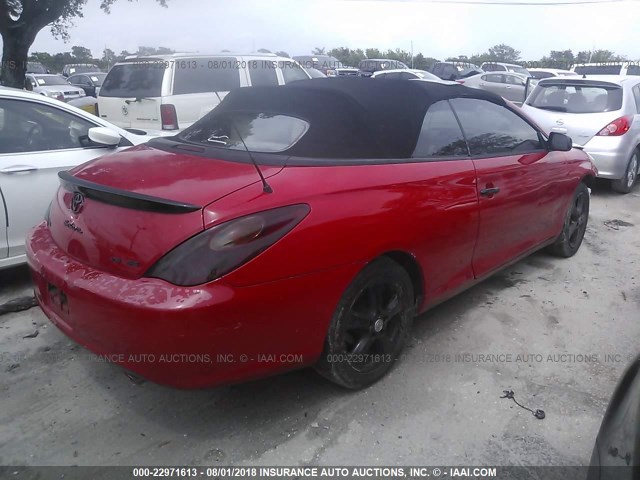 4T1FA38P24U030640 - 2004 TOYOTA CAMRY SOLARA SE/SLE RED photo 4