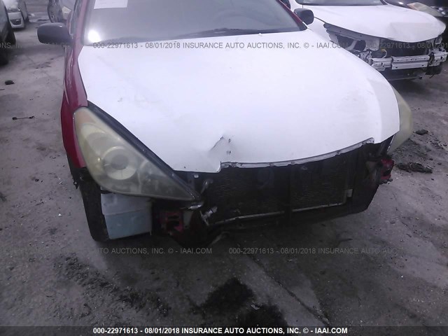 4T1FA38P24U030640 - 2004 TOYOTA CAMRY SOLARA SE/SLE RED photo 6
