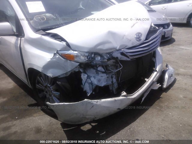 5TDYK3DC6ES494307 - 2014 TOYOTA SIENNA XLE/LIMITED WHITE photo 6