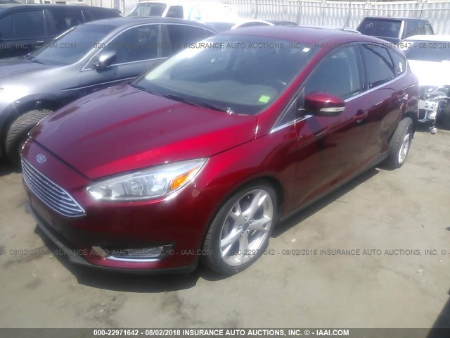 1FADP3N23GL225519 - 2016 FORD FOCUS TITANIUM RED photo 2