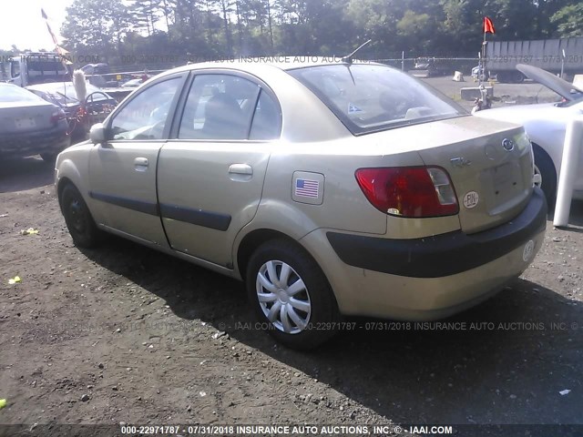 KNADE123076200302 - 2007 KIA RIO LX/SX GOLD photo 3