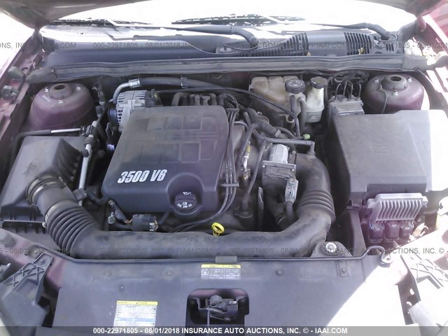 1G1ZS51806F253448 - 2006 CHEVROLET MALIBU LS მუქწითელი ფოტო 10