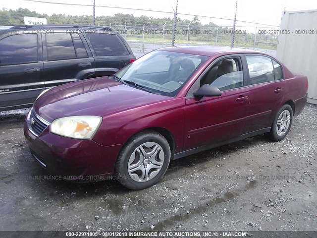 1G1ZS51806F253448 - 2006 CHEVROLET MALIBU LS მუქწითელი ფოტო 2