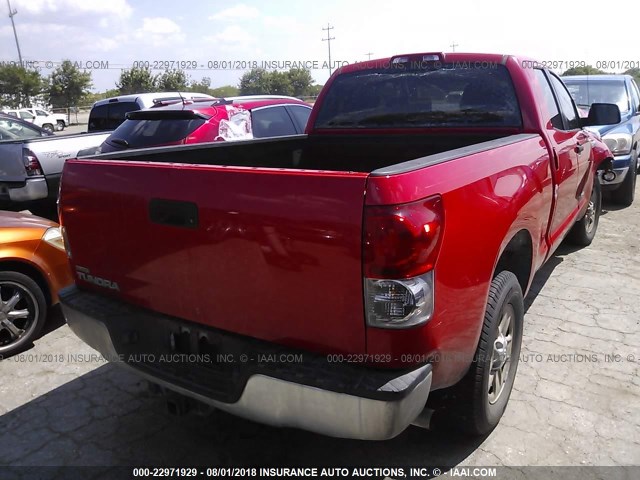 5TFRV54108X060257 - 2008 TOYOTA TUNDRA DOUBLE CAB/DOUBLE CAB SR5 RED photo 4