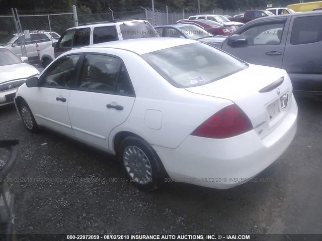 1HGCM56107A223594 - 2007 HONDA ACCORD VALUE WHITE photo 3