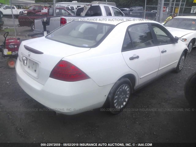 1HGCM56107A223594 - 2007 HONDA ACCORD VALUE WHITE photo 4