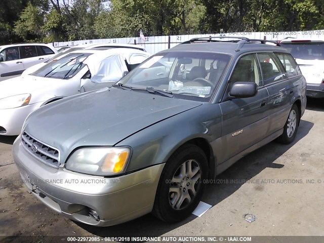 4S3BH675417620512 - 2001 SUBARU LEGACY OUTBACK AWP GREEN photo 2