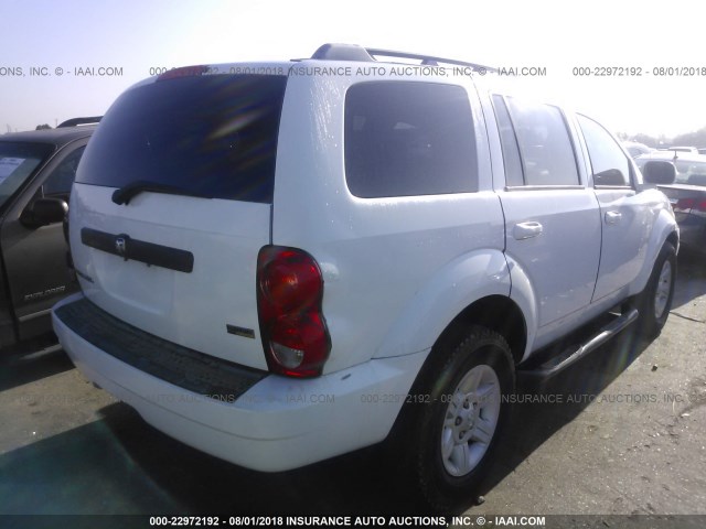 1D8HD38N78F104567 - 2008 DODGE DURANGO SXT WHITE photo 4