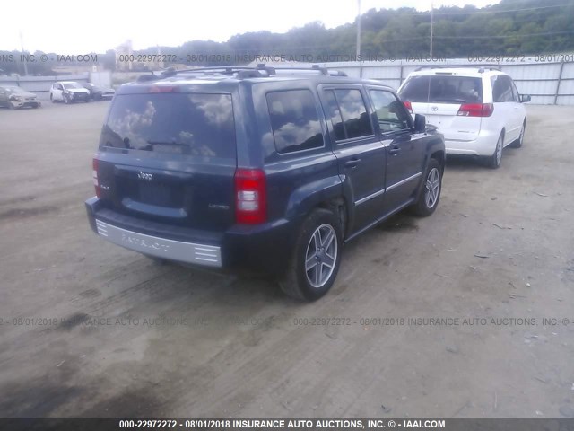 1J8FF48W88D741373 - 2008 JEEP PATRIOT LIMITED BLUE photo 4