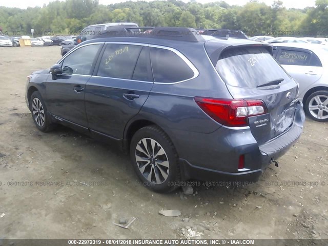 4S4BSANC9G3320658 - 2016 SUBARU OUTBACK 2.5I LIMITED GRAY photo 3