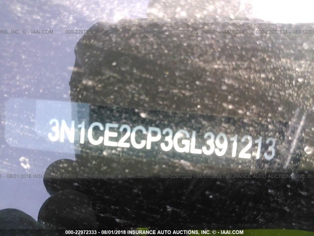 3N1CE2CP3GL391213 - 2016 NISSAN VERSA NOTE S/S PLUS/SV/SL/SR SILVER photo 9