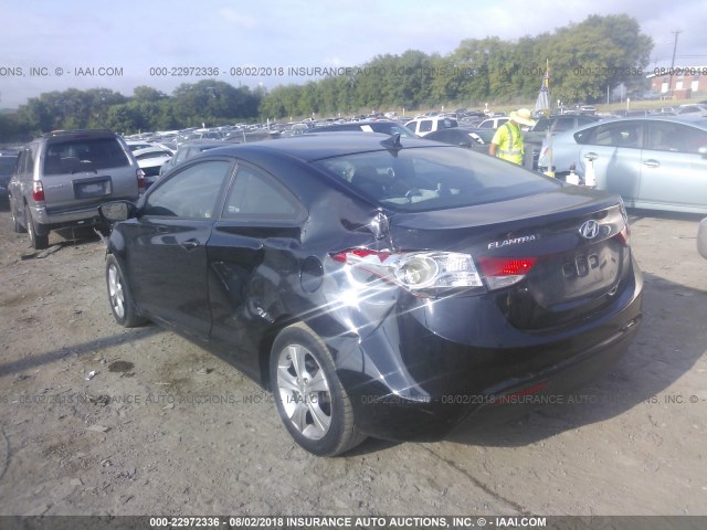 KMHDH6AE0DU010738 - 2013 HYUNDAI ELANTRA COUPE GS/SE BLACK photo 3