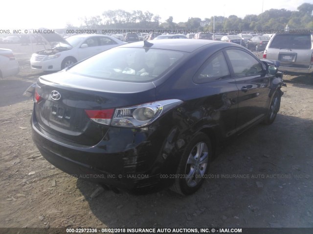 KMHDH6AE0DU010738 - 2013 HYUNDAI ELANTRA COUPE GS/SE BLACK photo 4