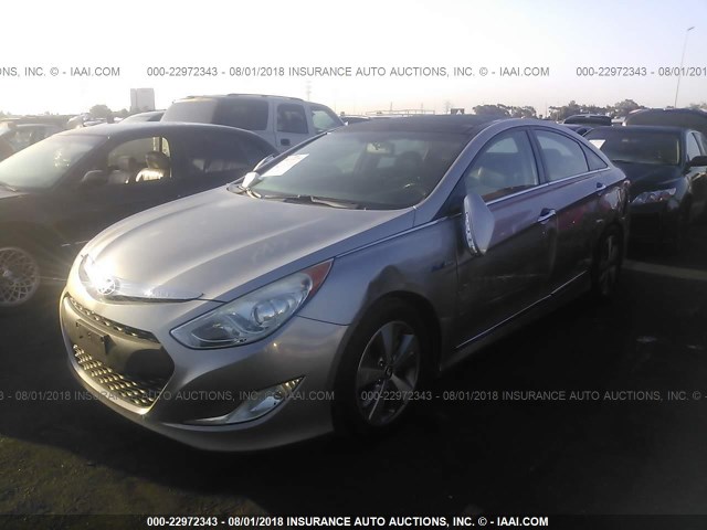 KMHEC4A43CA054943 - 2012 HYUNDAI SONATA HYBRID SILVER photo 2