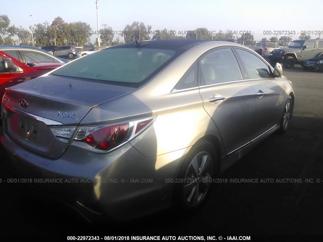 KMHEC4A43CA054943 - 2012 HYUNDAI SONATA HYBRID SILVER photo 4