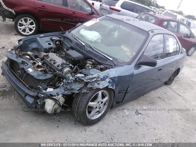 2HGEJ6578WH582186 - 1998 HONDA CIVIC LX TEAL photo 2