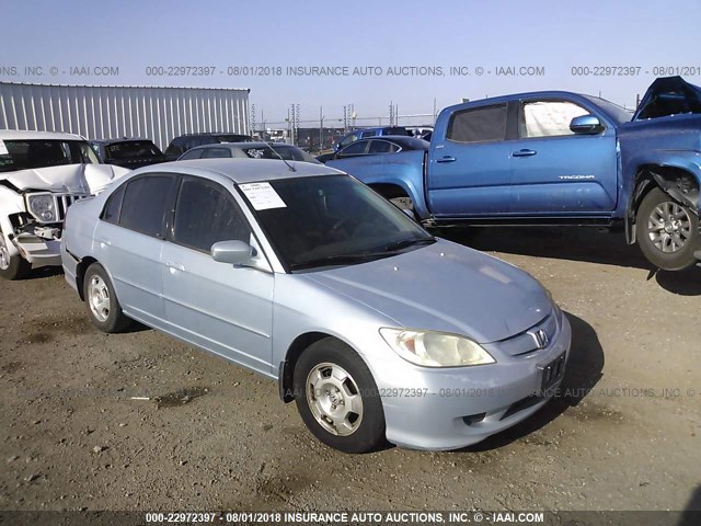 JHMES96694S005495 - 2004 HONDA CIVIC HYBRID BLUE photo 1