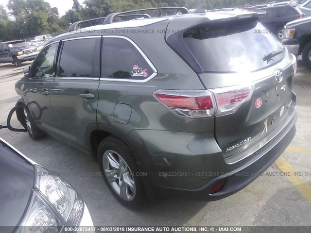 5TDDKRFH1ES033591 - 2014 TOYOTA HIGHLANDER LIMITED/LTD PLATINUM GRAY photo 3