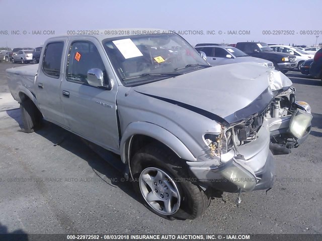 5TEGN92N61Z820212 - 2001 TOYOTA TACOMA DOUBLE CAB PRERUNNER SILVER photo 1