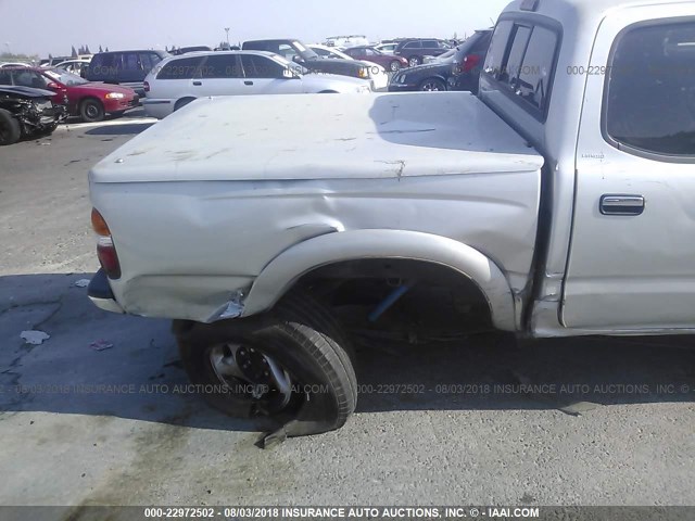 5TEGN92N61Z820212 - 2001 TOYOTA TACOMA DOUBLE CAB PRERUNNER SILVER photo 6