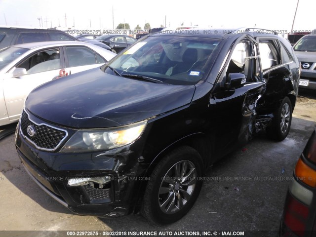 5XYKW4A22BG128655 - 2011 KIA SORENTO SX BLACK photo 2