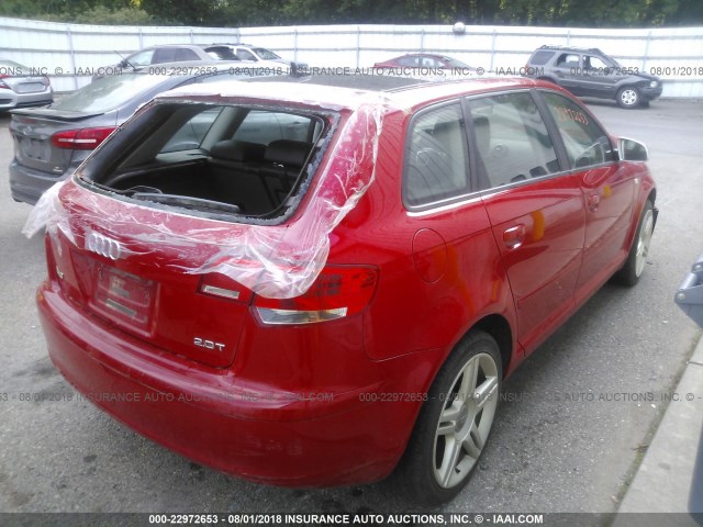 WAUNF78P08A083902 - 2008 AUDI A3 2.0 PREMIUM RED photo 4