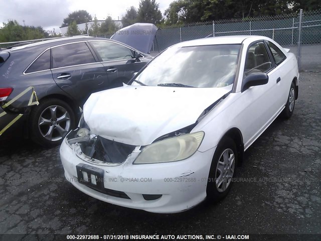 1HGEM22184L038691 - 2004 HONDA CIVIC DX VP WHITE photo 2