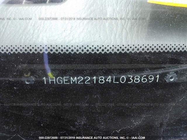 1HGEM22184L038691 - 2004 HONDA CIVIC DX VP Ağ foto 9