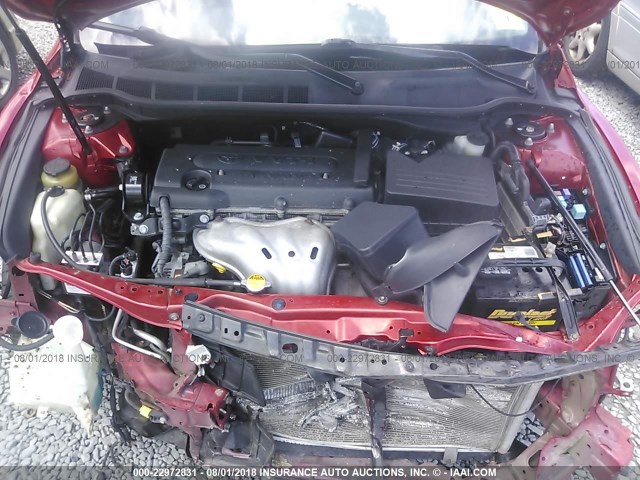 4T1BE46K09U414407 - 2009 TOYOTA CAMRY SE/LE/XLE RED photo 10
