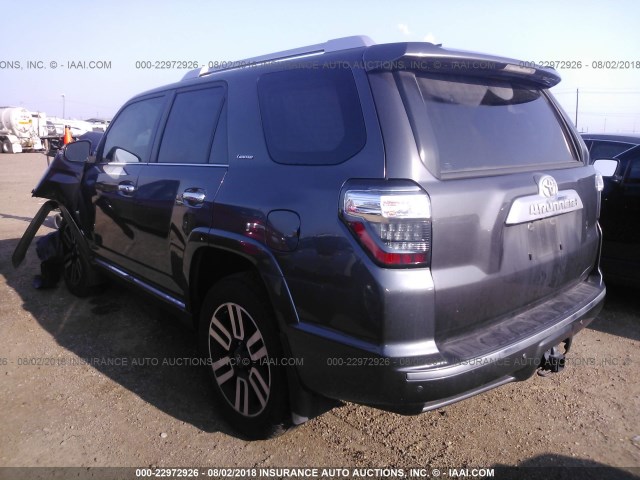 JTEBU5JR3G5351954 - 2016 TOYOTA 4RUNNER SR5 PREM/LTDL/TRAIL/TRD GRAY photo 3