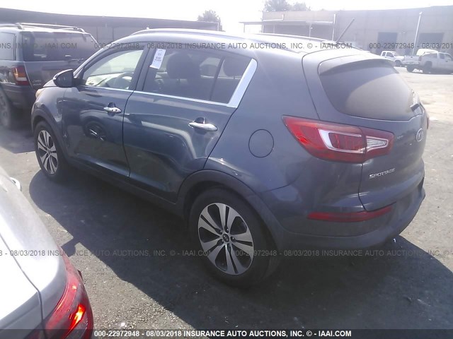 KNDPC3A2XC7305086 - 2012 KIA SPORTAGE EX ლურჯი ფოტო 3